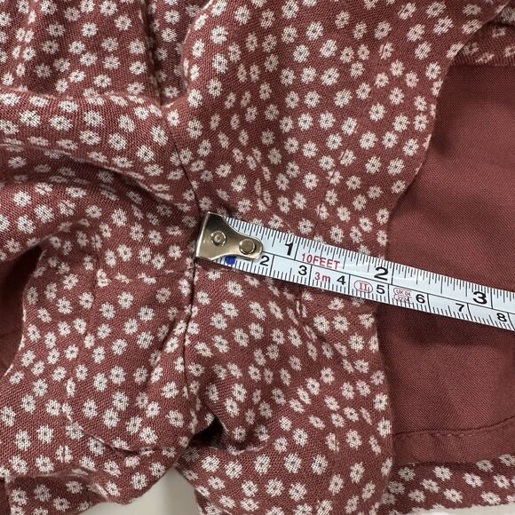 Abercrombie & Fitch Romper Floral Boho Split Back Maroon Sz S Festival Bloomcore - Picture 16 of 16